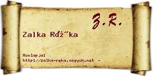Zalka Réka névjegykártya